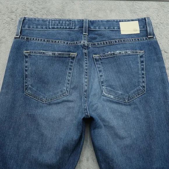 AG Jeans Women's Size 27R Blue Mid-Rise Ex-Boyfriend Slim 27" Inseam Distressed - Picture 13 of 16